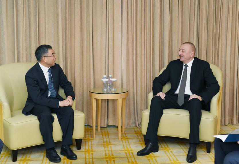 Ilham Aliyev met with Huawei chairman in Beijing