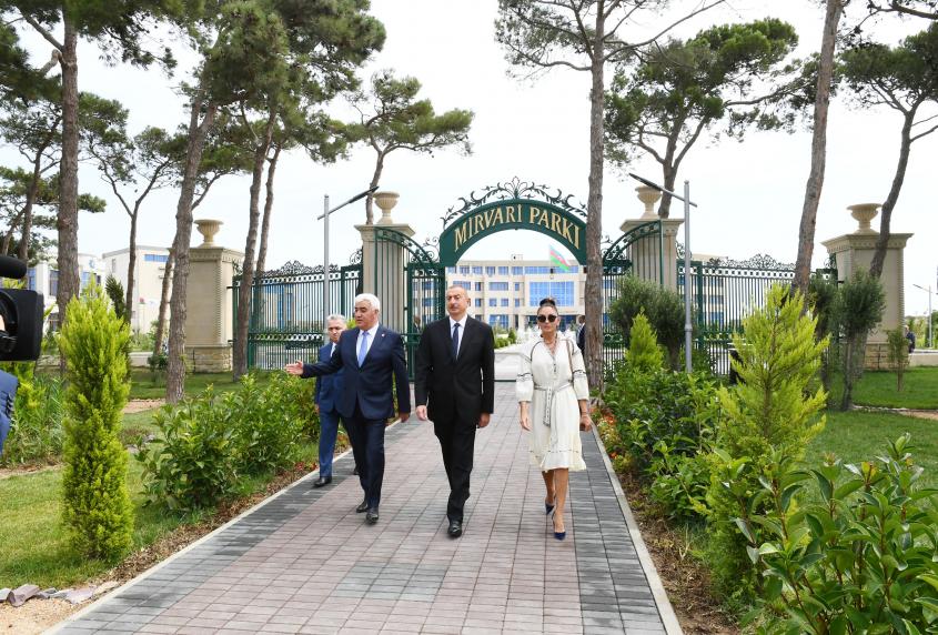 Ilham Aliyev attended opening of “Mirvari” Park Complex in Pirallahi district