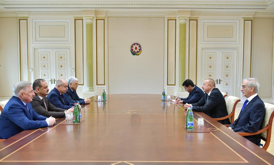 Ilham Aliyev received deputy chairman and committee chair of Russian Federation, chairman and adviser to chairman of People's Assembly of Dagestan