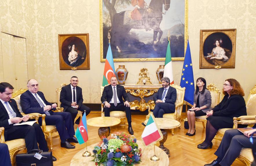 Ильхам Алиев встретился с председателем Палаты депутатов Итальянской Республики Роберто Фико