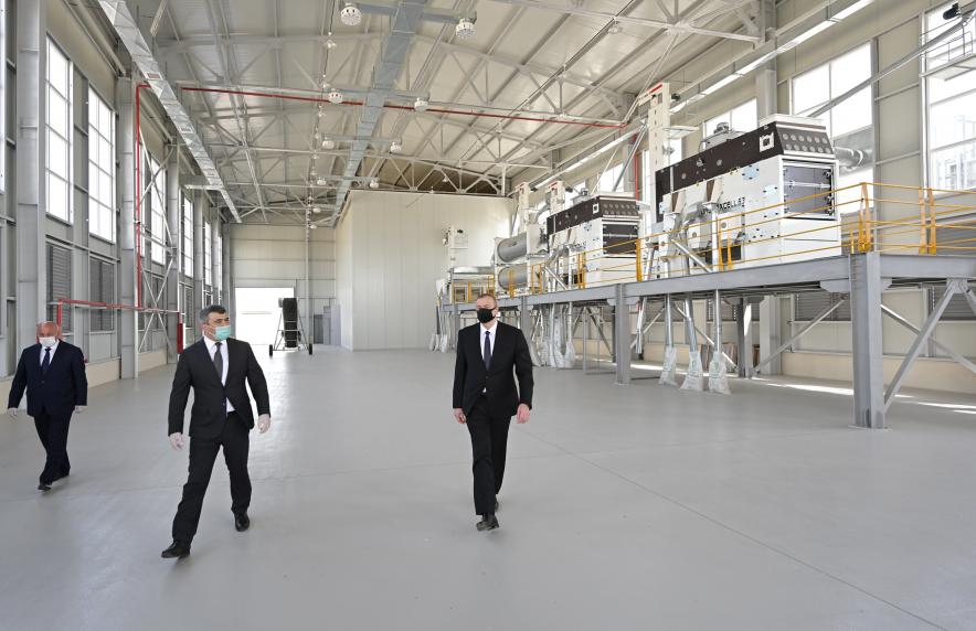 Ilham Aliyev inaugurated grain processing plant in Aghjabadi