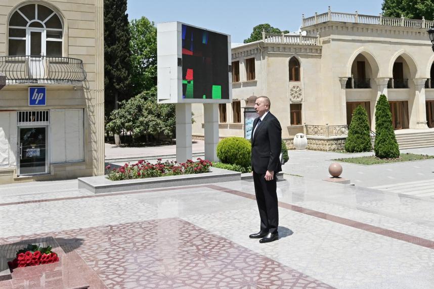 Ilham Aliyev arrived in Tartar district for visit