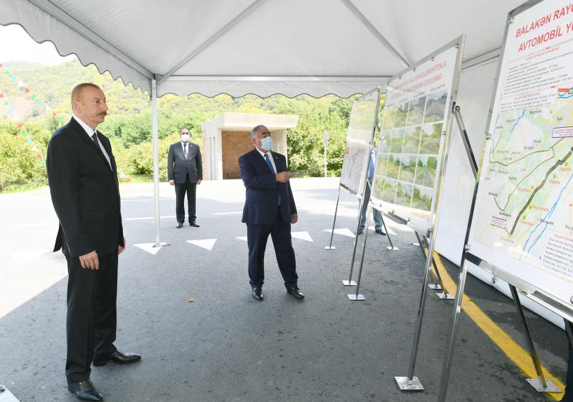Ilham Aliyev attended opening of newly renovated Balakan-Gazbina-Ititala highway
