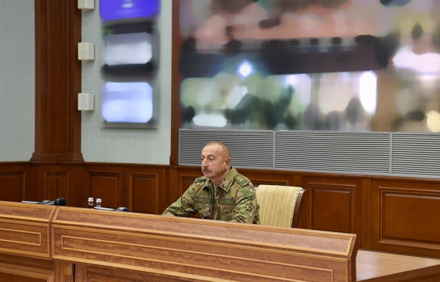 Operational meeting was held under the President, Commander-in-Chief Ilham Aliyev at Central Command Post of the Ministry of Defense