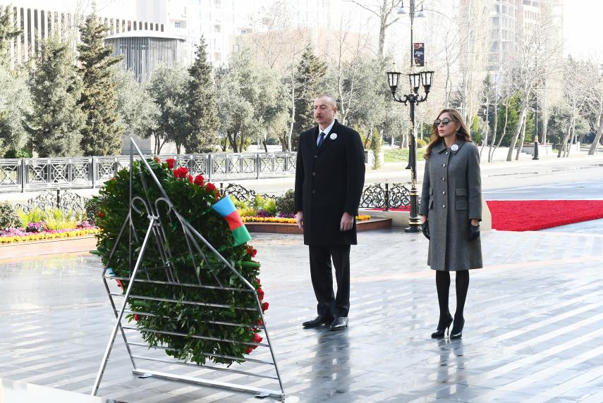 Ilham Aliyev and first lady Mehriban Aliyeva visited Khojaly genocide memorial