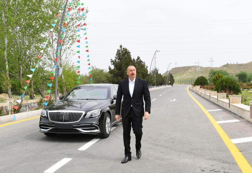 Ilham Aliyev opened Hajigabul-Mughan highway after renovation