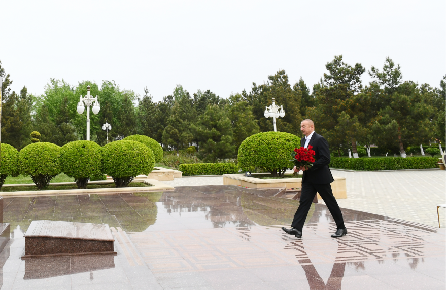 Ilham Aliyev arrived in Hajigabul district for visit