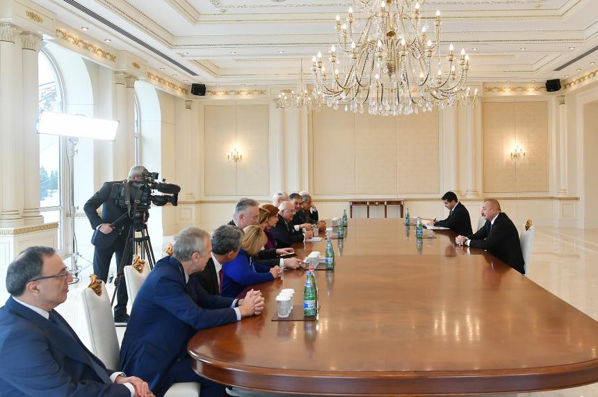 Ilham Aliyev received co-chairs and members of Board of Trustees of Nizami Ganjavi International Center