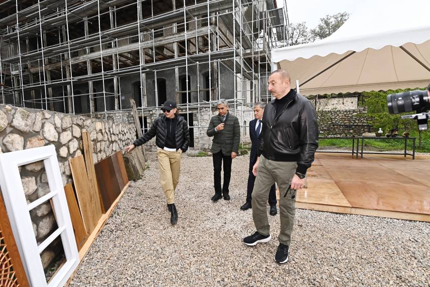 Ilham Aliyev and First Lady Mehriban Aliyeva visited future location site of Shusha Boutique Hotel