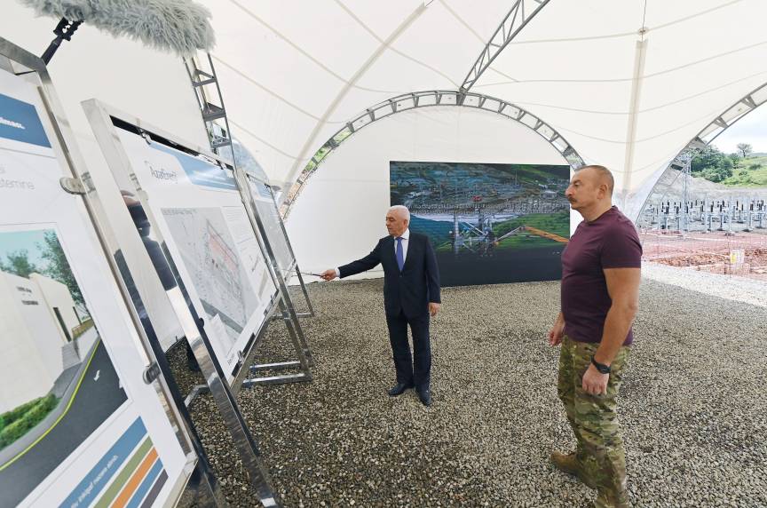 Ilham Aliyev viewed work done at “Gorchu” power substation in Lachin