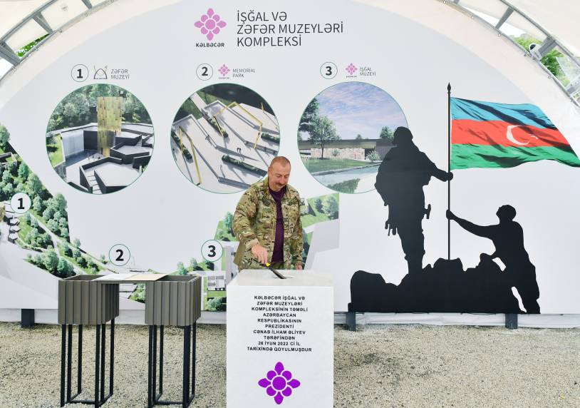 Ilham Aliyev viewed the master plan of Kalbajar and laid the foundation stone for the Occupation and Victory Museums Complex