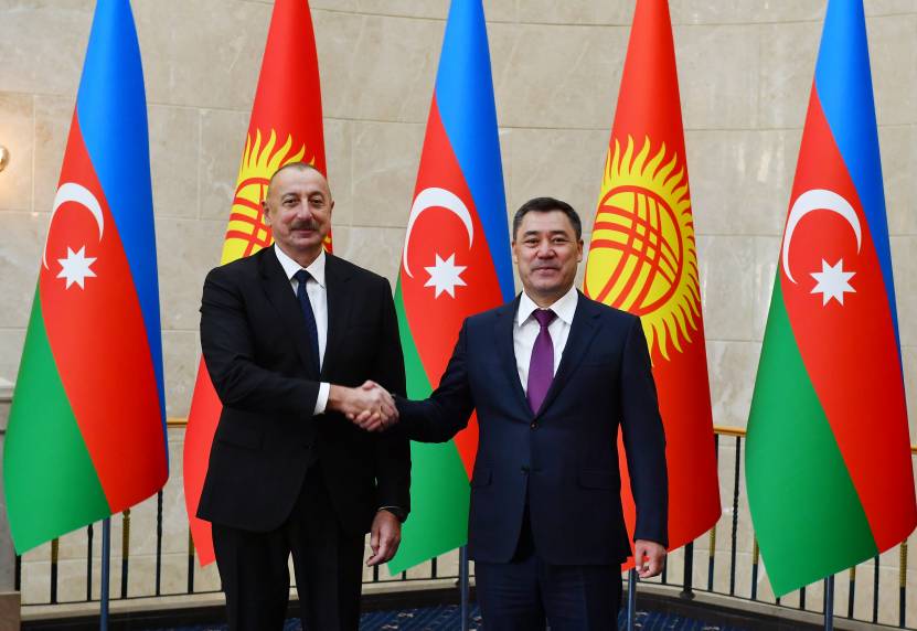 Official welcome ceremony was held for Ilham Aliyev in Bishkek