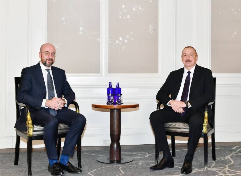 В Мюнхене состоялась встреча Президента Ильхама Алиева с президентом Совета Европейского Союза