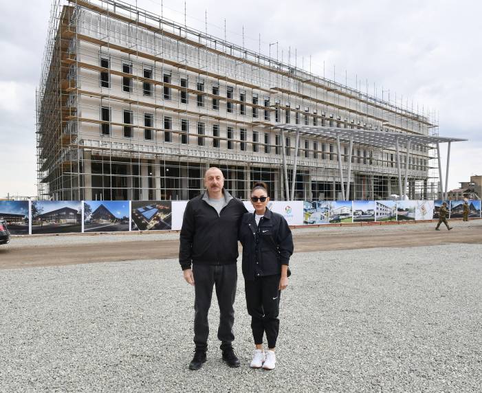 Ilham Aliyev and First Lady Mehriban Aliyeva have attended a groundbreaking ceremony for the 3rd residential quarter to be built in the city of Aghdam