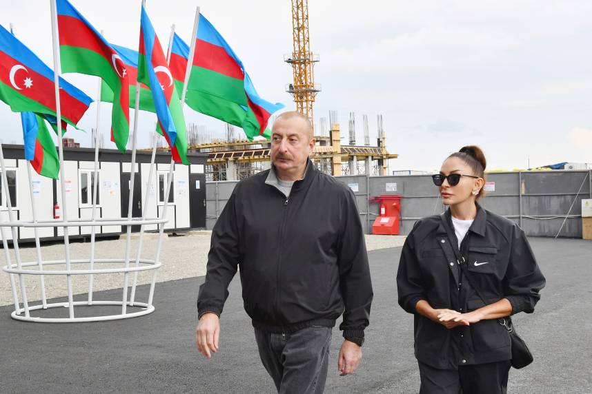 Ilham Aliyev and First Lady Mehriban Aliyeva attended groundbreaking ceremony for Aghdam Mugham Center