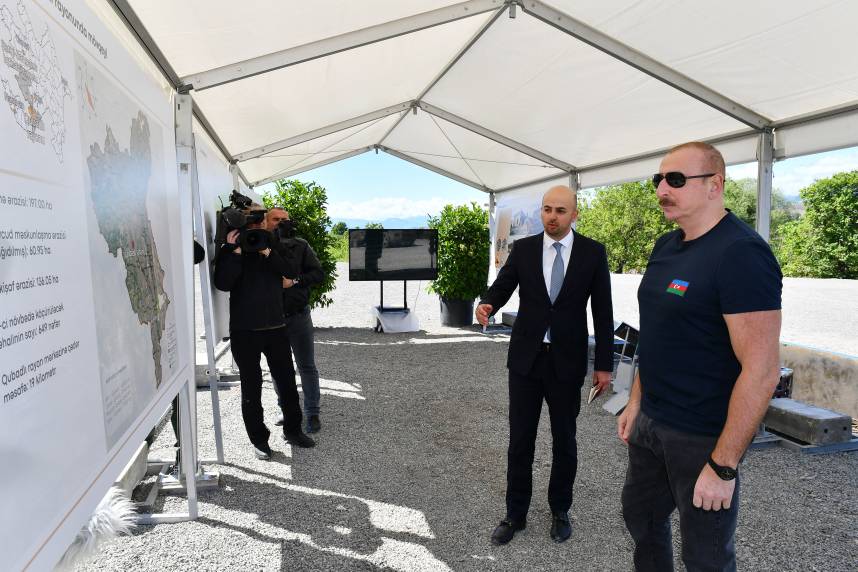 Ilham Aliyev has attended a groundbreaking ceremony for the Mahruzlu village of the Gubadli district