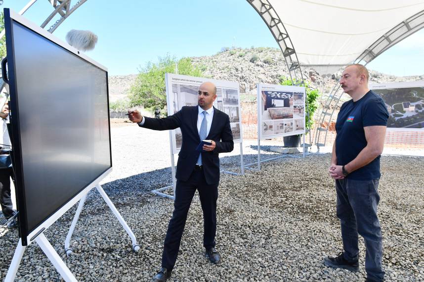 Ilham Aliyev viewed construction progress of Zangilan Convention Center