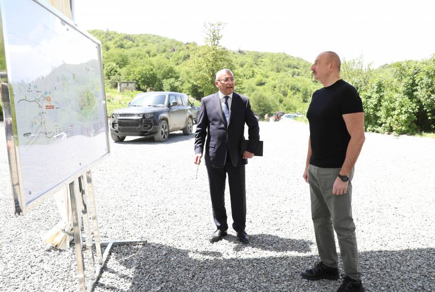 Ilham Aliyev laid foundation stone for village of Yanshag of Kalbajar district