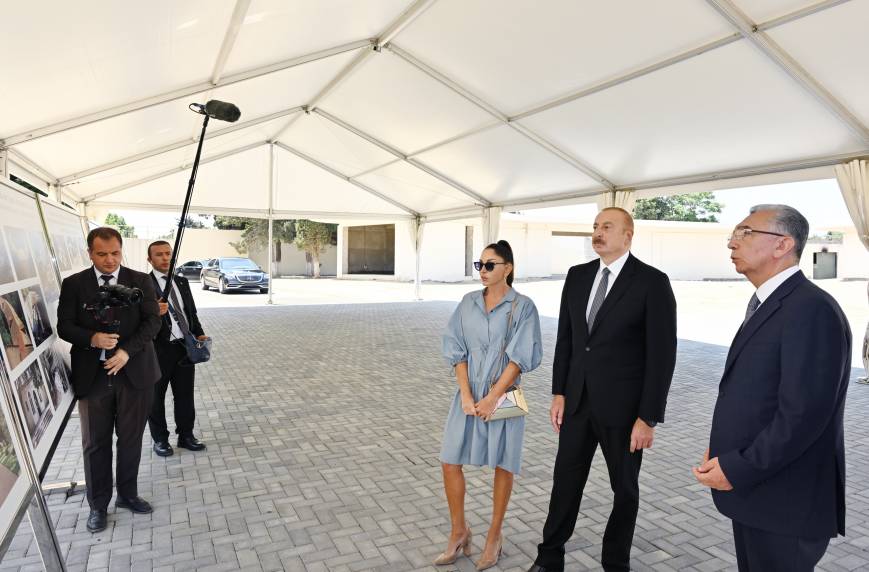 Ilham Aliyev and First Lady Mehriban Aliyeva viewed reconstruction works at Central Botanical Garden