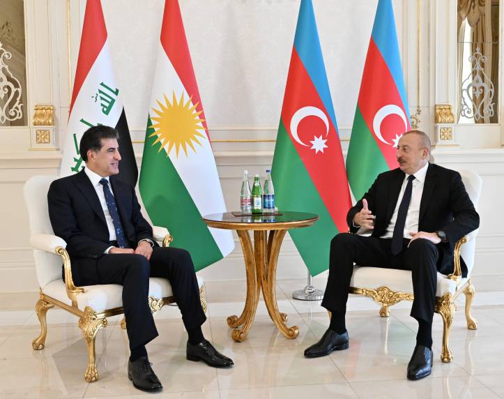 Состоялась встреча Ильхама Алиева с главой региона Иракский Курдистан Нечирваном Барзани