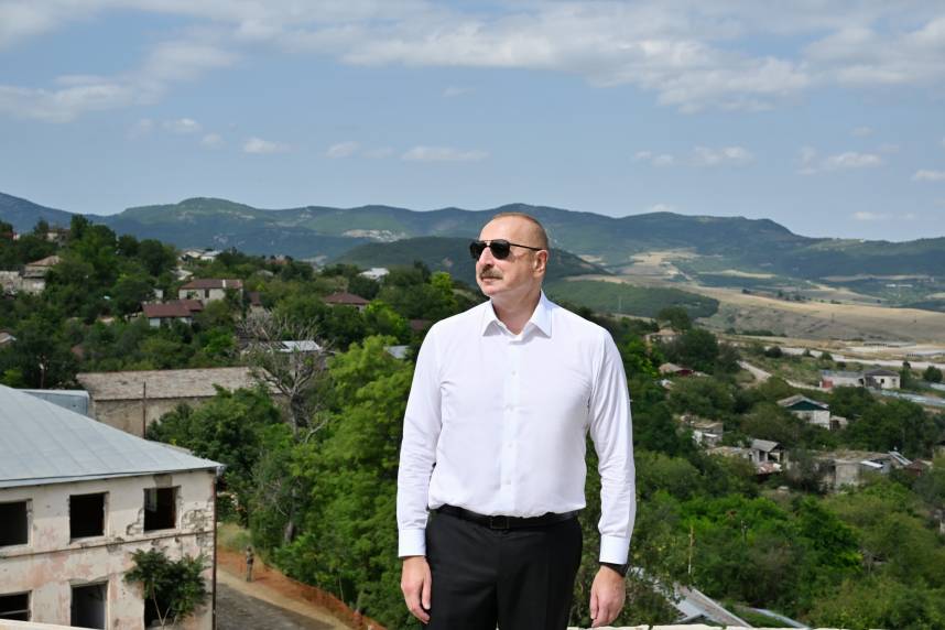 Ilham Aliyev visited liberated Chanagchi and Sighnag villages of Khojaly district