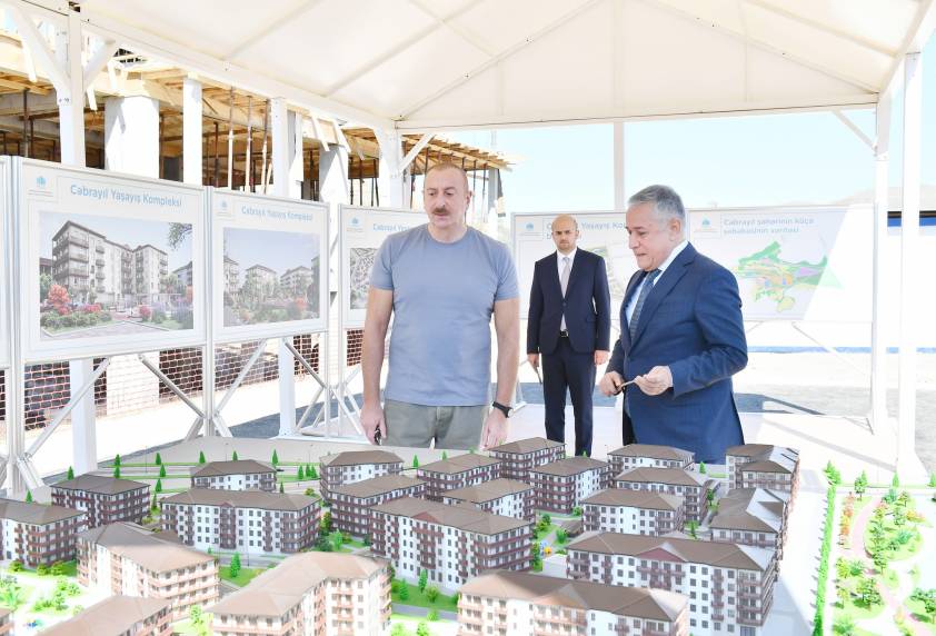 Ilham Aliyev examined construction progress of Jabrayil Residential Complex