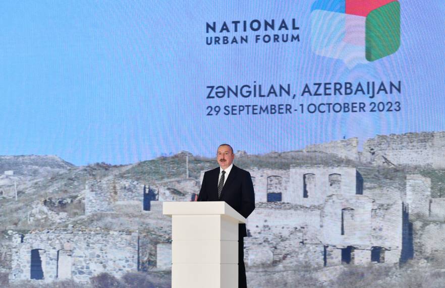 Ильхам Алиев в Зангилане принял участие во втором Национальном градостроительном форуме