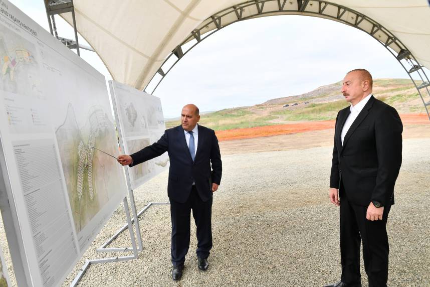 Ilham Aliyev laid foundation stone for village of Juvarli in Fuzuli district