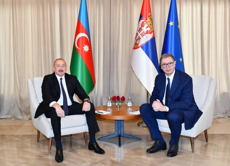 Ilham Aliyev held one-on-one and expanded meetings with President of Serbia Aleksandar Vučić