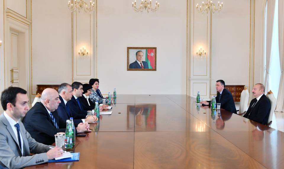 Ilham Aliyev received delegation led by Chairman of Parliament of Georgia