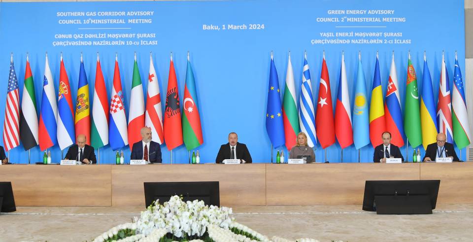 В Баку состоялось 10-е министерское заседание в рамках Консультативного совета Южного газового коридора и 2-е министерское заседание в рамках Консультативного совета по зеленой энергии