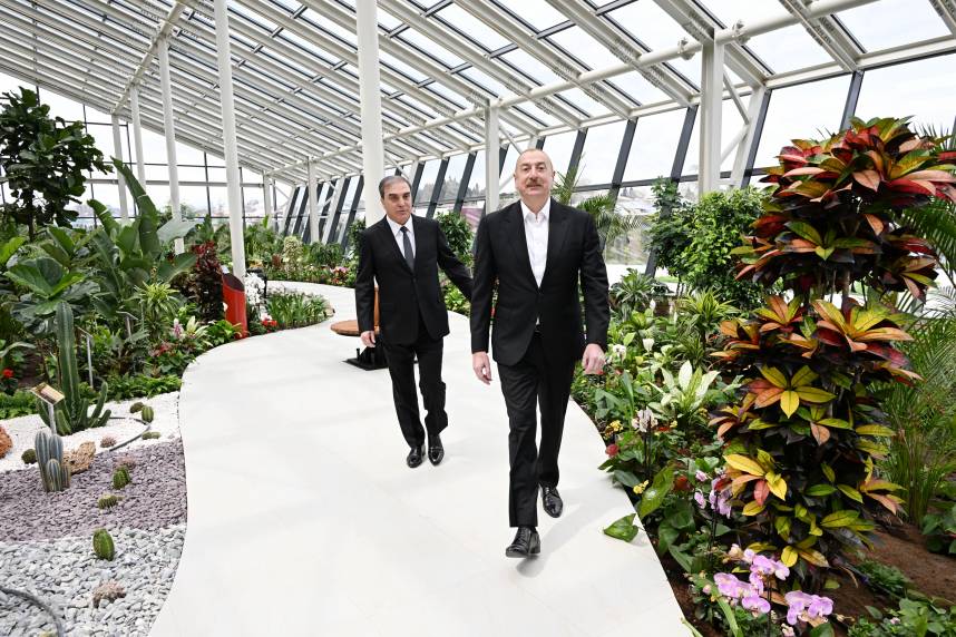 Ilham Aliyev examined construction progress of Ecological Park Complex in Ganja city