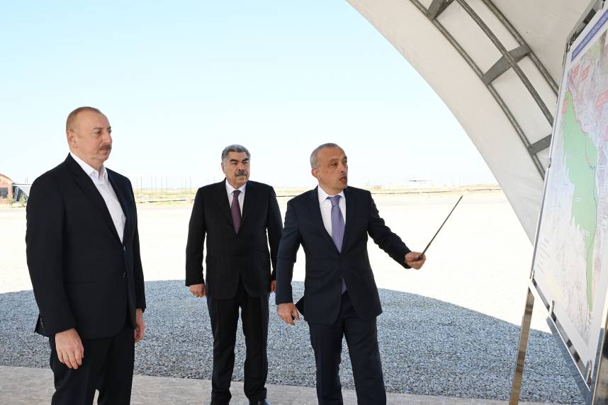 Ильхам Алиев дал старт реконструкции Ширванского оросительного канала в Гаджигабульском районе