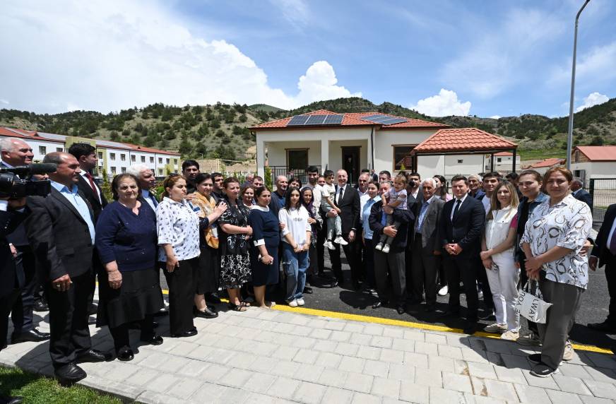 Ilham Aliyev met with residents who had relocated to Sus village in Lachin district and participated in inauguration of small hydropower stations