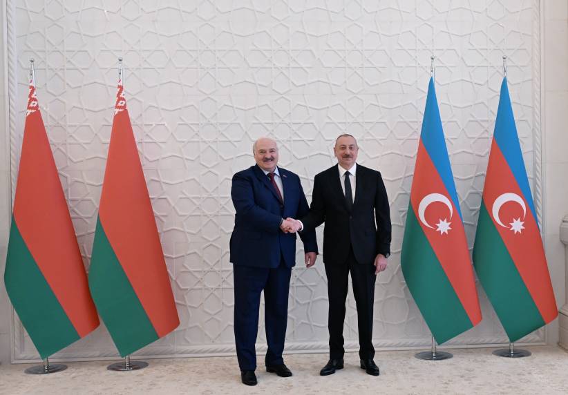 Belarus Prezidenti Aleksandr Lukaşenkonun rəsmi qarşılanma mərasimi olub