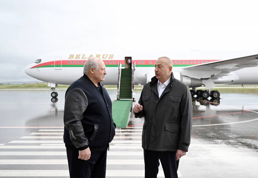 President of Belarus Aleksandr Lukashenko, who is on state visit to Azerbaijan, arrived in Fuzuli district