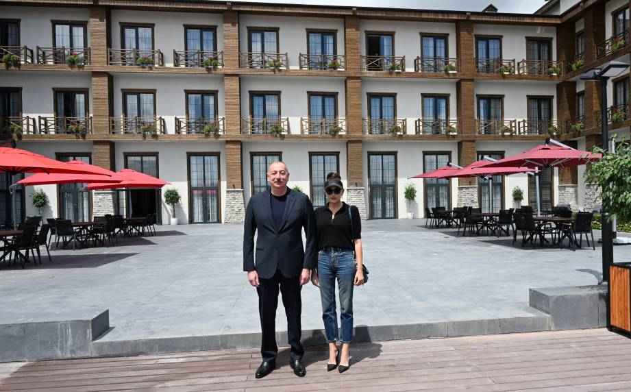 Ильхам Алиев и первая леди Мехрибан Алиева приняли участие в открытии отеля Ağalı в Зангиланском районе