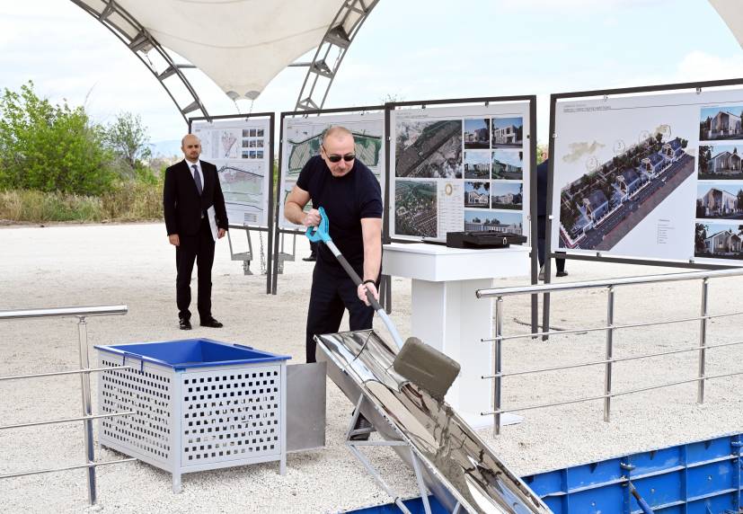 Ильхам Алиев заложил фундамент села Сарыджаллы Джебраильского района