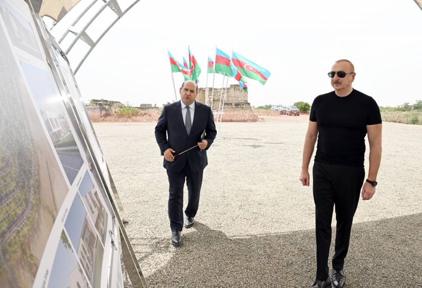 Ilham Aliyev laid foundation stone for Namirli village in Aghdam district