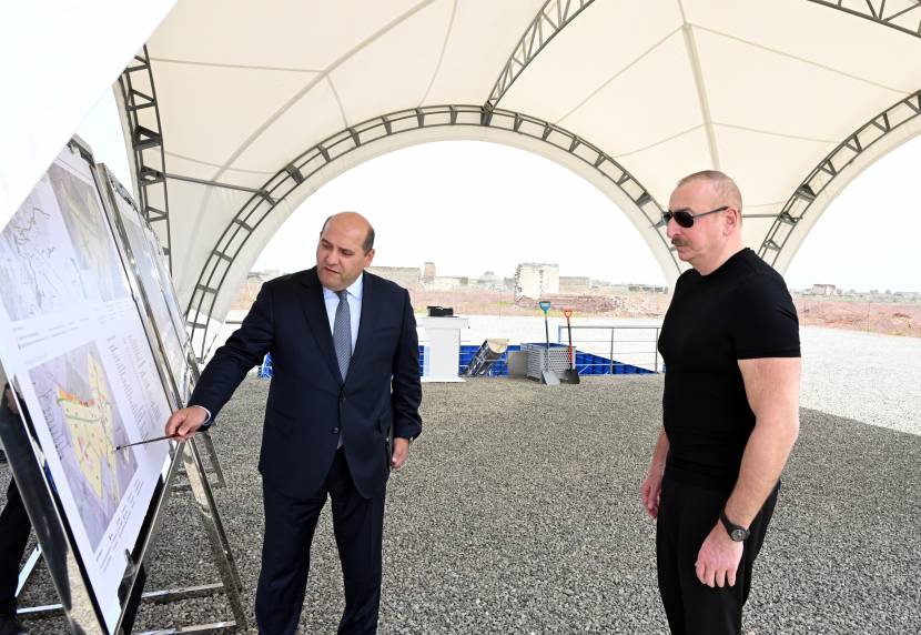 Ilham Aliyev laid foundation stone for Taghibayli village in Aghdam district