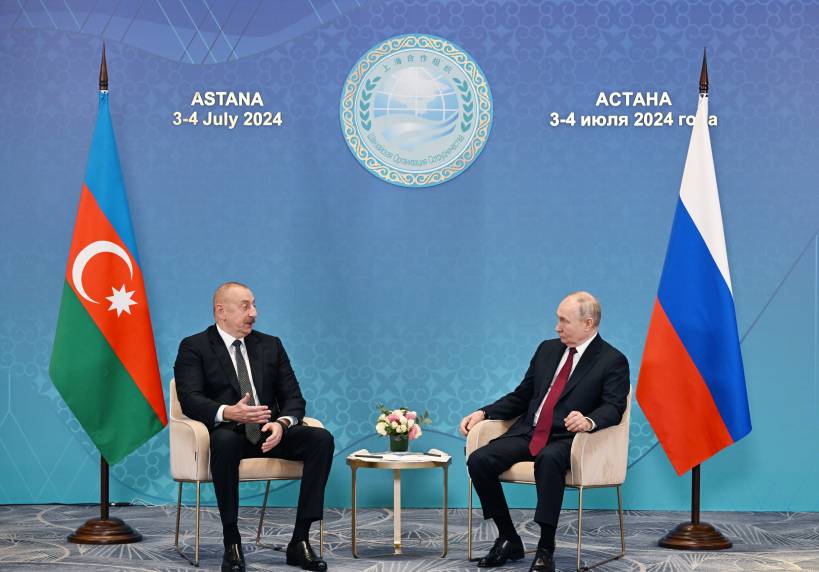 Astanada İlham Əliyevin Rusiya Prezidenti Vladimir Putin ilə görüşü olub
