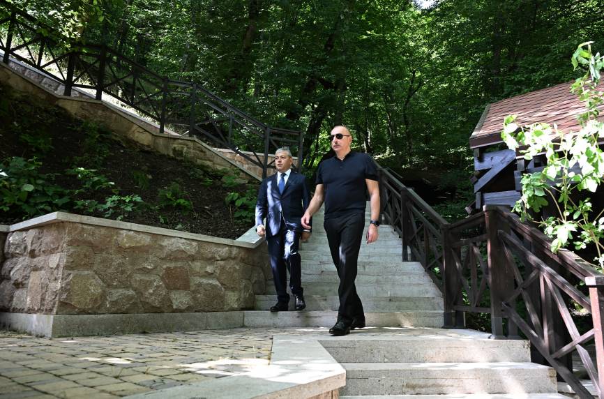 Ильхам Алиев принял участие в открытии рекреационного комплекса «Иса булагы» в Шуше