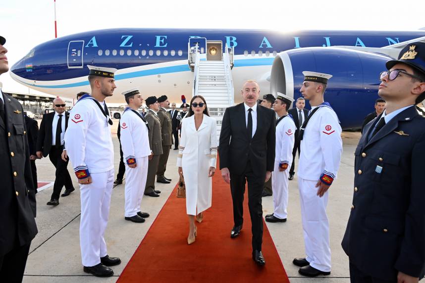 Ilham Aliyev arrived in Italy for a working visit