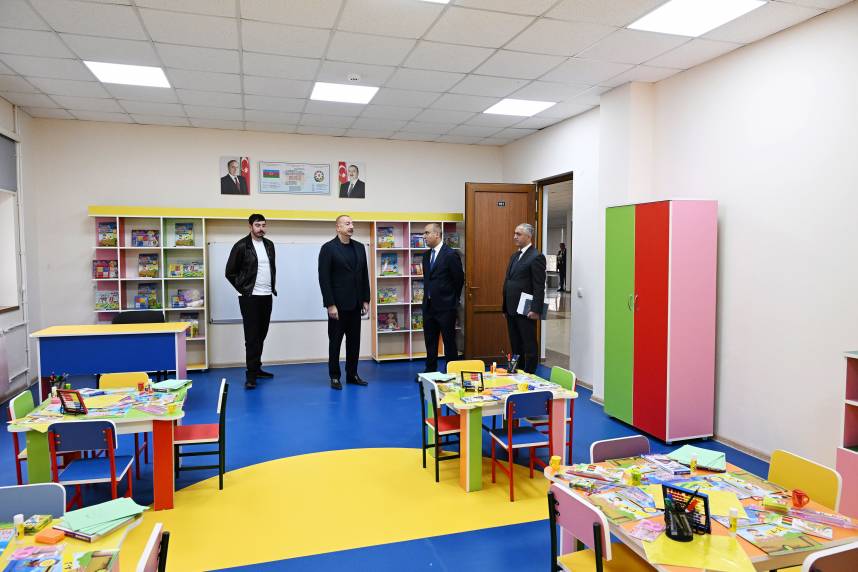 Ilham Aliyev attended the reopening of Nizami Ganjavi Secondary School 4 in Khankendi, following its renovation