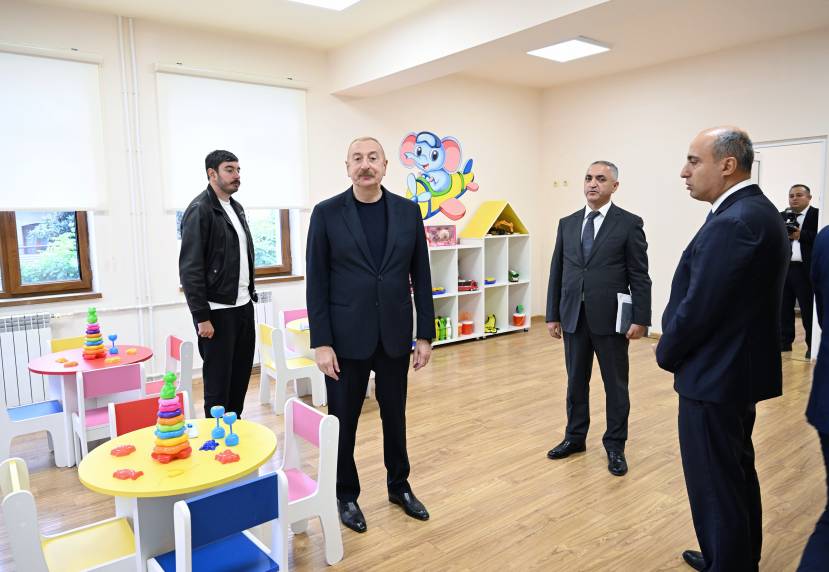 Ilham Aliyev attended the inauguration of nursery-kindergarten No. 1 in the city of Khankendi following its renovation