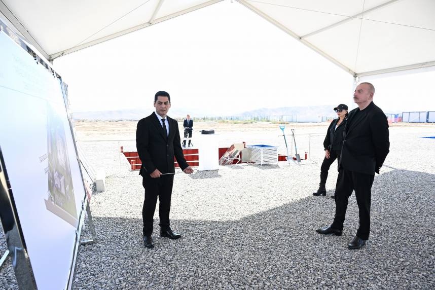 Ilham Aliyev attended the ground-breaking ceremonies for new enterprises in the Araz Valley Economic Zone industrial park in the Jabrayil district