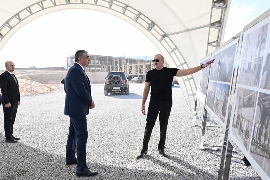 Ilham Aliyev inspected construction progress at Zangilan Recreation Complex