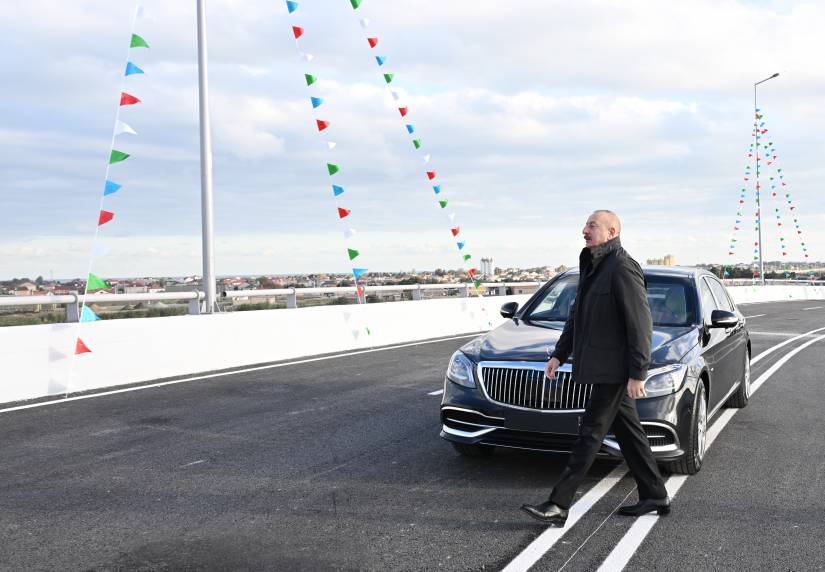 Ilham Aliyev attended inauguration of Boyukshor–Pirshaghi highway