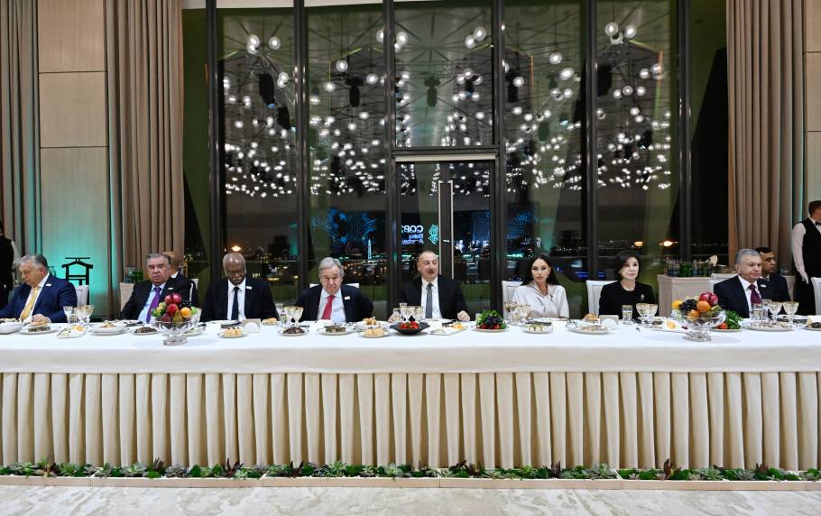 Reception held in honor of heads of state and government attending opening ceremony of World Leaders Climate Action Summit at COP29