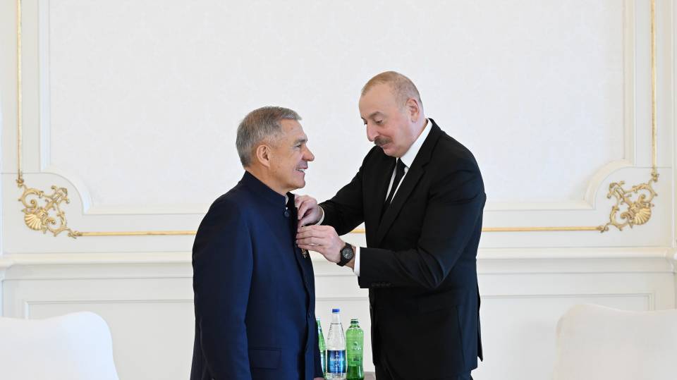 Awarding ceremony of “Dostlug” Order to Rustam Minnikhanov, Rais of Republic of Tatarstan of Russia, was held